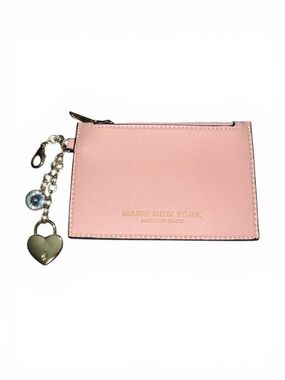 Marc New York Light Pink Vegan Leather Coin/Card Holder with Gold Charms & Clip